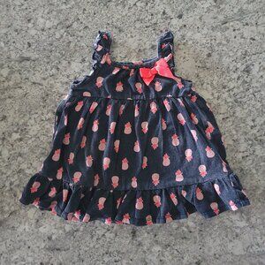 Carter's Just One You Girl's Navy Blue Pink Pineapples Dress 9 Months